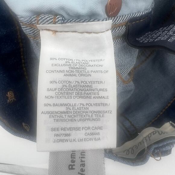 Madewell 10" High Rise Skinny Jeans Womens size 23 Blue Distressed Raw Hem - Picture 9 of 9